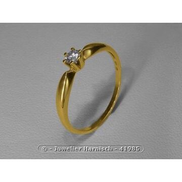 Verlobungsring Gold Ring Brillant 0,15 ct