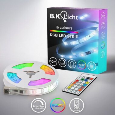 B.K.Licht LED-Streifen RGBIC, 300-flammig