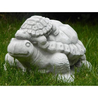 Beton Figur Schildkröte mit Nachwuchs H 13