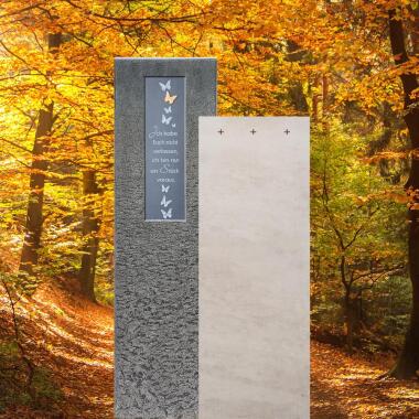 Grabstein für Einzelgrab in Gold & Kalkstein & Granit Einzelgrabstein