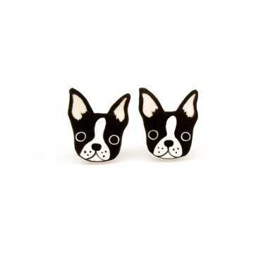 Kunststoffschmuck & Boston Terrier Ohrringe, Schmuck, Geschenke, Hunde