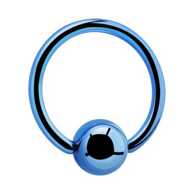 Lippenbändchen-Piercing aus Titan & Ball Closure Ring, Titan, blau