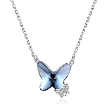 Melon 925 Silber Halskette Mit Schmetterling Anhänger Für Damen Und Mädchen