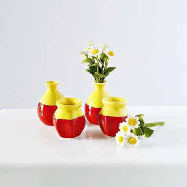 Miniatures Keramik Handgemalte Blumenvase