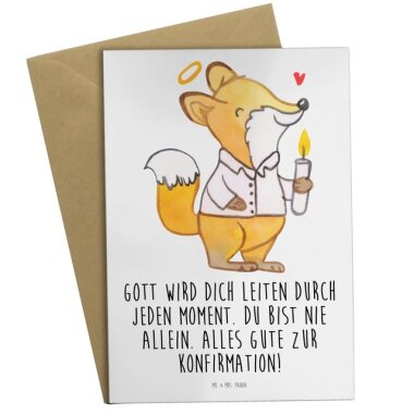 Mr. & Mrs. Panda Grußkarte Fuchs Konfirmation