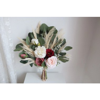 Rustikaler Boho-Hochzeits-Bouquet, Künstliche