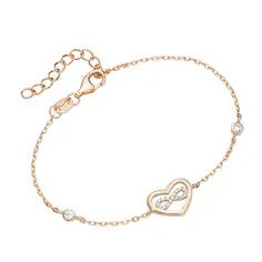 Smart Jewel  Smart Jewel Armband Herz mit Infinity Zeichen, Zirkonia Steine, S