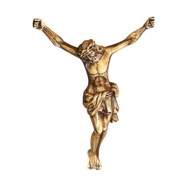 Bronzener Christuskorpus als stilvoller Grabschmuck Handarbeit wetterfest 