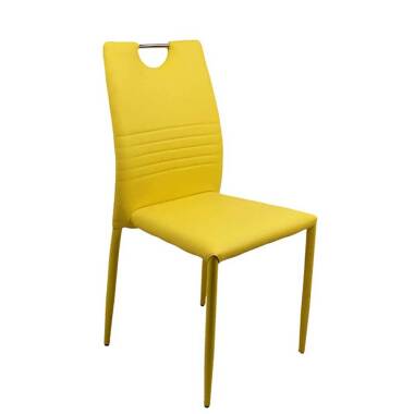 Design Lehnstuhl & Stapelbare Stühle Kunstleder Gelb modernes Design (4er Set)
