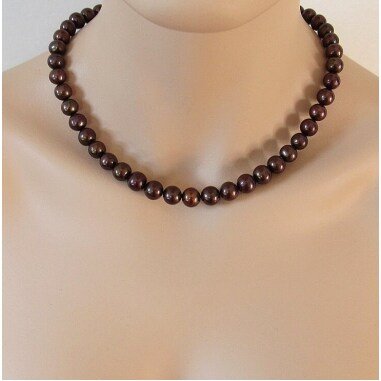 Halskette, Süßwasserperlen Kette, Perlenkette, Perlen Xxl, Silber 925.