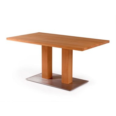 Holztisch aus Edelstahl & ORLEANS Massivholztisch / Säulentisch, Material