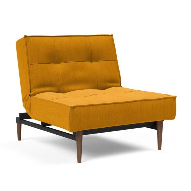 Innovation Splitback Styletto Sessel Holz dunkel gelb/Stoff 507 Elegance Bur