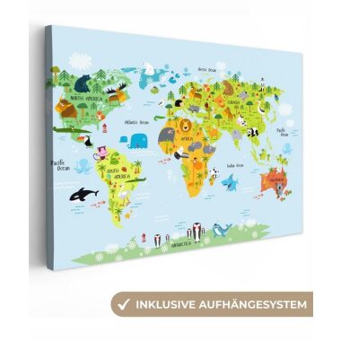 OneMillionCanvasses Leinwandbild Weltkarte