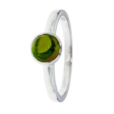 Schutz-Ring, Turmalin-Cabochon, SI 925 poliert  18 grün