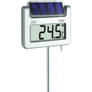 Thermometer aus Silber & TFA Dostmann Avenue Solar Garten-Thermometer Silber