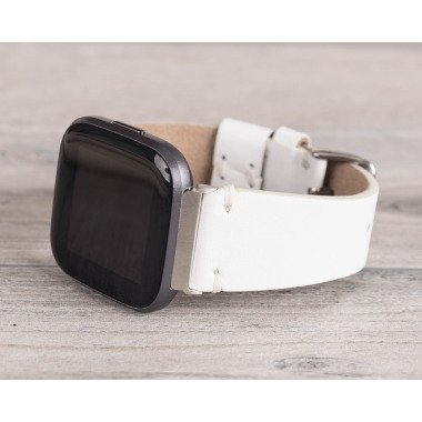 Weißes Leder Fitbit Uhrenarmband, Versa 1-4-Lite-Sense/Sense