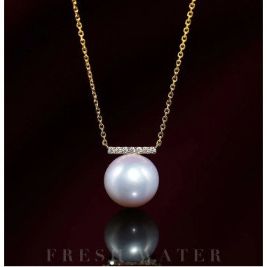 12mm Natürliche Hochglanz Weiße Perlenkette