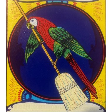 Antikes Vintage Papagei Besen Label 1910Er