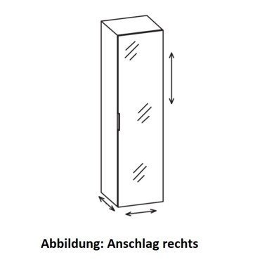 Artiqua 400 Variabler Hochschrank, Weiß Hochglanz