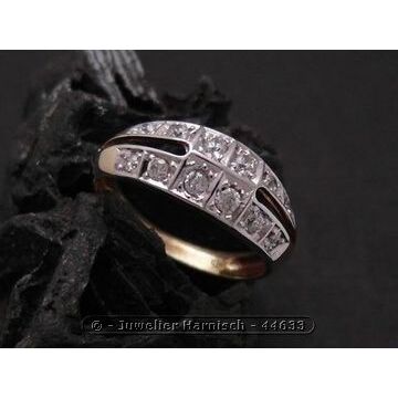 Bicolor-Ring aus Gold 585 & Gold Ring nobel Gold 585 bicolor Zirkonia Goldring