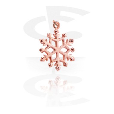 Charm  mit Schneeflocken Design, Rosé Vergoldetes Messing
