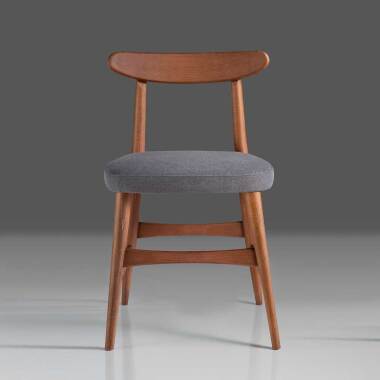 Design Buche-Küchenstuhl & Design Küchenstuhl in Nussbaumfarben Grau