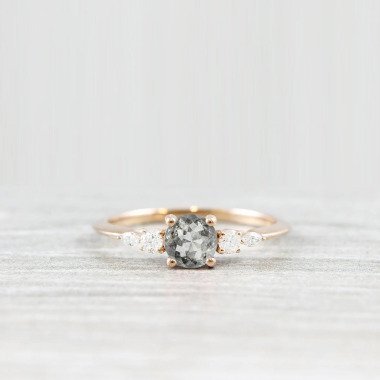 Diamant-Verlobungsring aus Platin & Salz Und Pfeffer Diamant Engagement