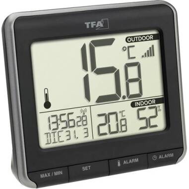 Digitale Digital-Thermometer & TFA Dostmann PRIO Funk-Thermometer digital Schwarz, Weiß