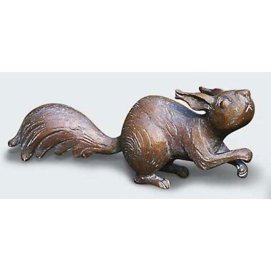 Gartenskulptur 'Witterndes Eichhörnchen', Bronze