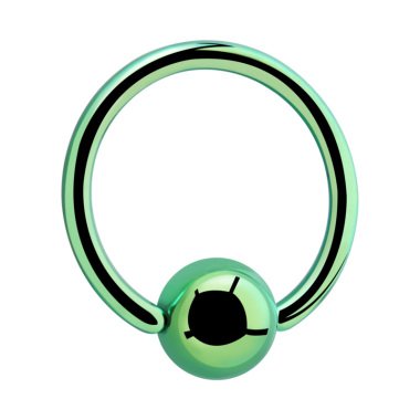 Lippenbändchen-Piercing aus Titan & Ball Closure Ring, Titan, grün