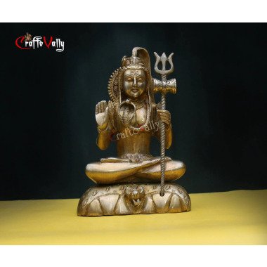 Messing Shiva 24 cm Statue, Adiyogi Shiva