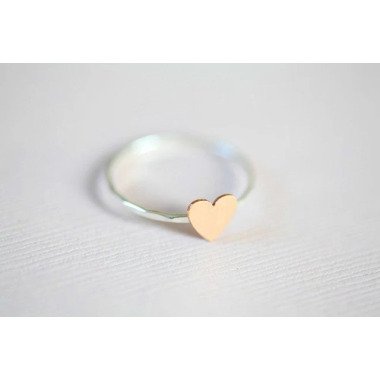 Nur Ein Winziger Herzring, Zierliche Ring | Sterling Silber Mit Einem Gold