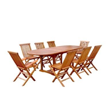 Ovaler Gartentisch, 6 Stühle und 2 Sessel