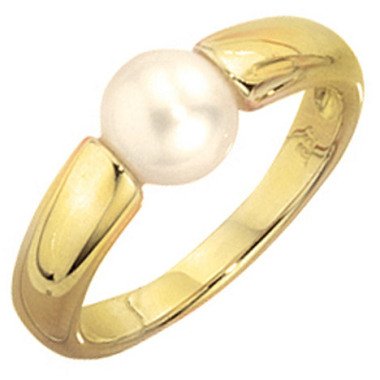Perlenring aus Gold & SIGO Damen Ring 333 Gold Gelbgold 1 Süßwasser Perle