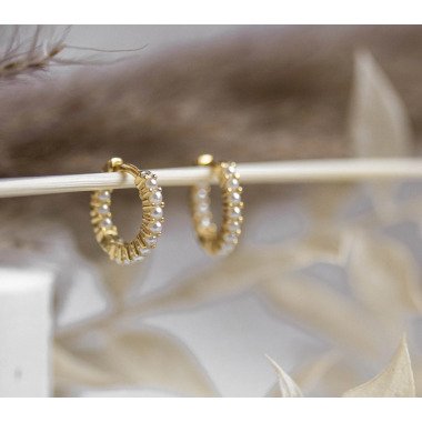 Perlenschmuck aus Silber & Creole Mit Kleinen Perlen Ohrringe Gold Feine