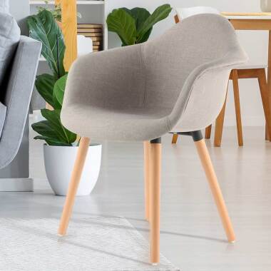 Skandinavischer Stuhl & Esszimmerstühle mit Armlehnen Skandi Design (2er Set)