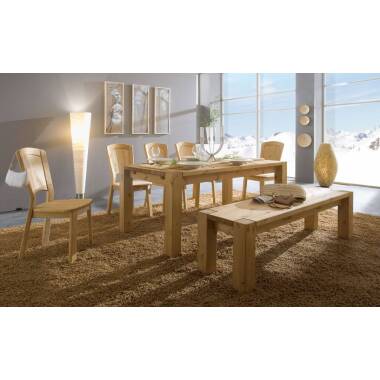 Tischgruppe Vita, Tisch, Sitzbank ohne Lehne und 4 Stühle, lieferbar in