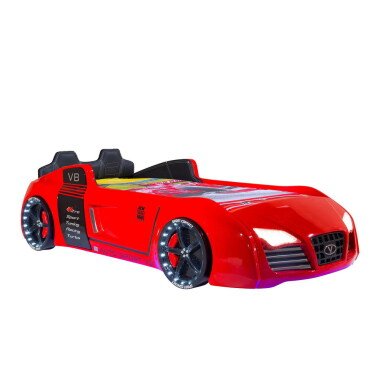 TURBO V8 Sport Autobett Kinderbett 90x190 cm Rot