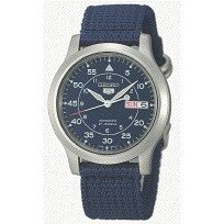 Uhrenarmband Seiko 7S26-02J0 / SNK807K2 / 4K12JZ Textil Blau 18mm