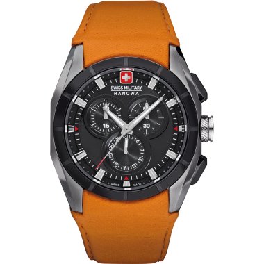 Uhrenarmband Swiss Military Hanowa 06-4191.33.007.79 Leder Orange