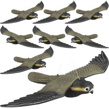 8er Set Vogelschreck Falke, fliegender Greifvogel
