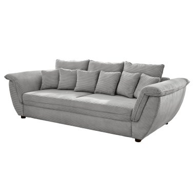 Big Sofa grau Cord 290 cm Federkern VENJA