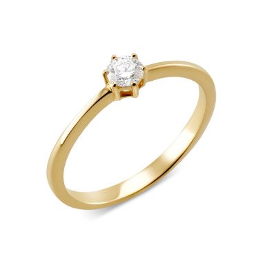 Brillant-Ring, 0,25 ct.,SI,weiß,IGI-Zert.,Gold 585 19 Gold 585