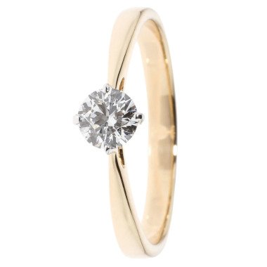 Brillant-Ring, 0,50 ct.,Top Wesselton,Gold 585 pol 16 Gold 585
