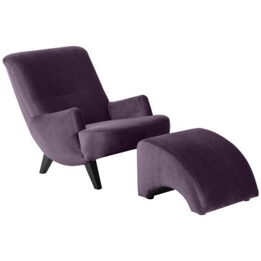 Einzelsessel aus Massivholz & Sessel BRANDFORD-23 Samtvelours purple Sitzhärte