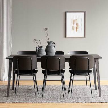 Esszimmermöbelset im Skandi Design sechs Stühle (siebenteilig)
