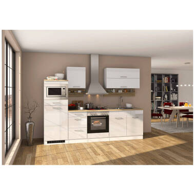 Küchenzeile 270 cm weiß, inkl. E-Geräte MARANELLO-03