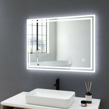 Led Badspiegel Beleuchtung 80x60cm mit Beschlagfrei