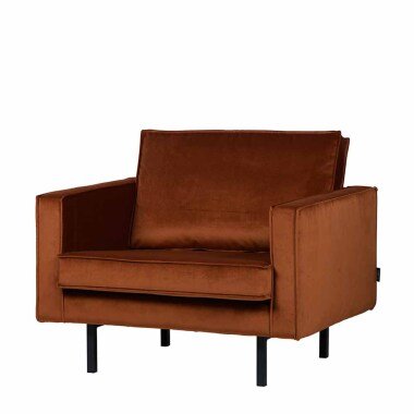 Lounge Sessel in Rostfarben Samt Bezug