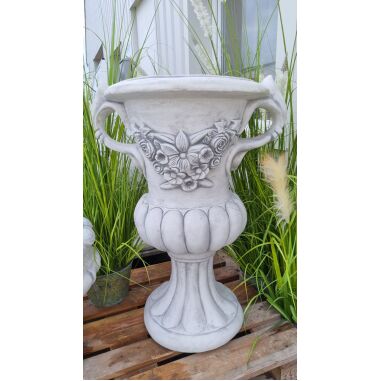 Pflanzgefäß, Vase, Amphore Blume XL, antik grau